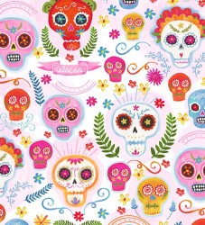 SUGAR SKULLS on MINKY - 24 yard minimum - Contact your account manager to purchase