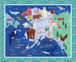 MAP OF ALASKA -36" REPEAT PANEL
