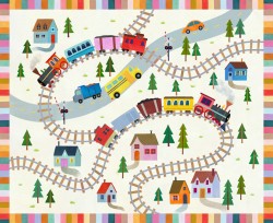 RAILWAY PARADE PANEL-36" REPEAT