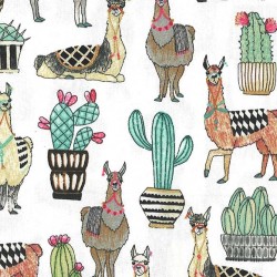 LOVELY LLAMAS ON COTTON DUCK