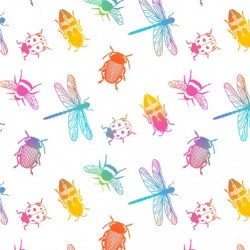 RAINBOW BUGS ON MINKY - 24 yard minimum - Contact your account manager to purchase