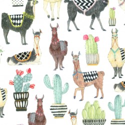 LOVELY LLAMAS on MINKY - 24 yard minimum - Contact your account manager to purchase