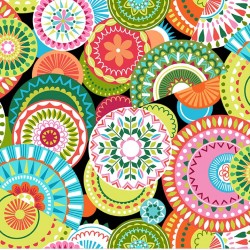 COLORFUL MEDALLIONS ON MINKY - 24 yard minimum - Contact your account manager to purchase