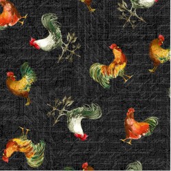 RUSTIC ROOSTERS ON MINKY - 24 yard minimum - Contact your account manager to purchase