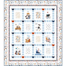 A Cat's Life Quilt by Wendy Sheppard /63"x71" 