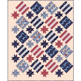 picket stars all american quilt by everyday stitches /67"Wx81"H