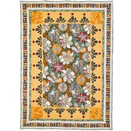 Balinese Flowers Quilt by Denise Russell of Pieced Brain /46.5"x64-3/4"