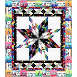 kaleidoscope quilt by Project House 360 Black and white and bright allover 