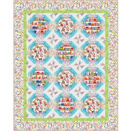 Bookworm breeze quilt feat. books are magic by Project House 360