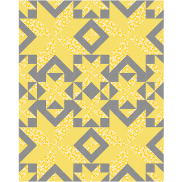 HALF SQUARE SUNBURST QUILT FEAT. BUTTERCUP BY SEW MANY MOORE 