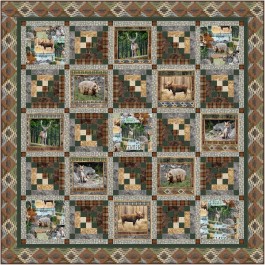 Cabin in the Woods Quilt by Marsha Evans Moore /68"x68"