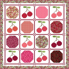 Cherry on Top Quilt feat. Cherry Pop by Natalie Crabtree - free pattern available November 2026
