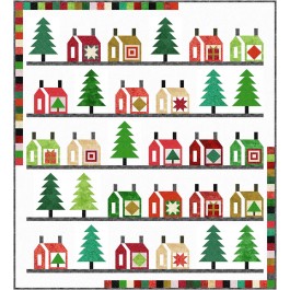 Christmas Village quilt by Natalie Crabtree - free pattern available in june, 2023