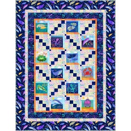 Window Panes Quilt Colorful aquatic by the Fabric Addict 