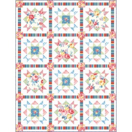 Cottage Rose Quilt by Heidi Pridemore /50"x65.5"