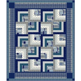 HIdden Cottage Boxes Quilt feat. Cottagecore Blue by Ladebug Design
