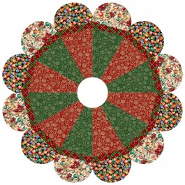 sugarplum tree skirt feat. cozy little christmas by Project House 360- free pattern available in june, 2026