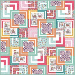 Brilliant Bazaar Elephant Cavalcade Quilt by Natalie Crabtree /72"x72"