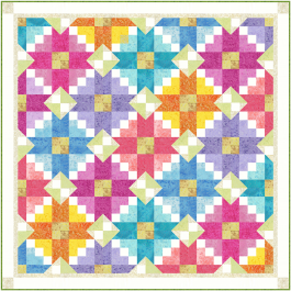 Flower Field Quilt feat. Fairy Frost by Marsha Evans Moore