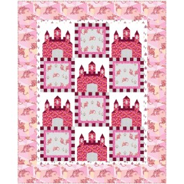 Fairy Tales Pink Quilt by heidi pridemore /64"x79"