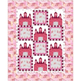 Fairy Tales Pink Quilt by heidi pridemore /64"x79"