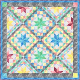 Shimmering Stars -fairy Frost Quilt by Marsha Evans Moore 63.5"x63.5"