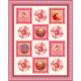 Fancy Feathers Quilt feat. Flamingo Grace by Project House 360- free pattern available July 2026