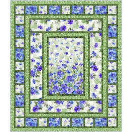 flower boxes blue - floral fantasy by ladeebug design /67"x79"