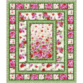 flower boxes red - floral fantasy by ladeebug design /67"x79"
