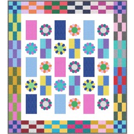 Flower Power Quilt by natalie Crabtree /57"x64"