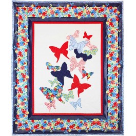 Flutterby Quilt Designed by Emily Herrick, Quilted by Nancy Iacono / 73"x98"