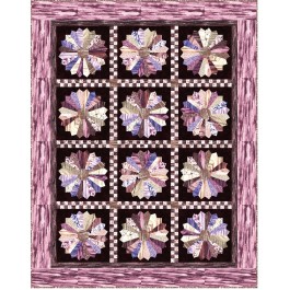 Strata Granite Blooms Aubergine Quilt by Heidi Pridemore /59"x75"