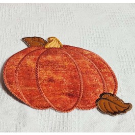 Pumpkin mat made with Hoop Embroidery Patterns from Kreative Kiwi Designs 