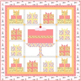 Happy Birthday Sorbet Quilt by Natalie Crabtree /68-1/2"x68-1/2"