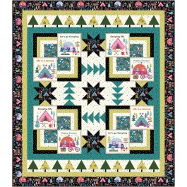 tree line happy camper quilt by fabric addict /67"Wx77"H