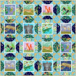 Block Talk Stars Quilt feat. Jungle Menagerie By Swirly Girls Design 