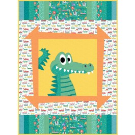 Sammy's Safari alligator - jungle safari quilt by Sassfras Lane Designs 40"x54"