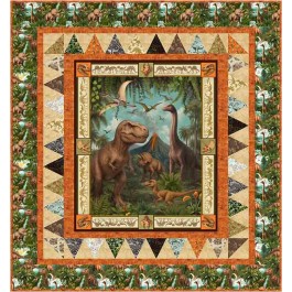 Dinoland Quilt feat. Jurassic Wilds by Natalie Crabtree- free pattern available March 2027