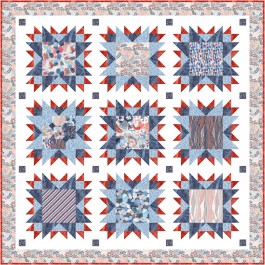 Americana Stars Quilt feat. Just Be by Natalie Crabtree-free pattern available August 2026