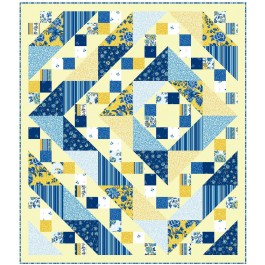 Provencial Labyrinth Blue Quilt by Heidi Pridemore /58"x67"