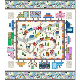 Whistle Stop Tour Quilt feat. Little Locomotives by Natalie Crabtree- free pattern available September 2026