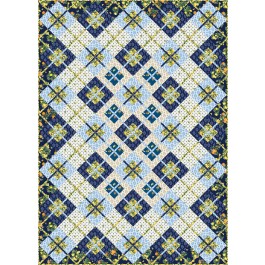 CRISS CROSSROADS BY EVERYDAY STITCHES QUILT FEAT. MEDITERRANEAN RIVIERA 