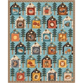It takes a village meet me in the forest Quilt by coach house Designs /50"x62"