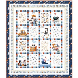 Meow About Town Quilt by Wendy Sheppard /43-1/2x54-1/2"
