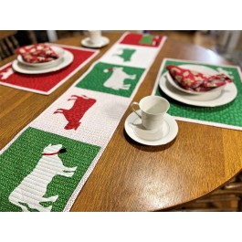 Moo-ry Christmas Cows table runner by Jittery Wings  	