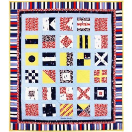 Nautical Alphabet Quilt  sewn by Nancy Iacono   /58"x66"