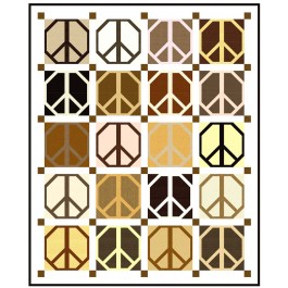 peace for all cotton couture quilt by natalie crabtree /50.5"x62"