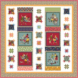 Hopscotch Stars Quilt feat. Playtime Memories by Natalie Crabtree - free pattern available September 2026