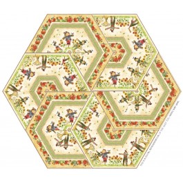 Triangle Frenzy Hexagon - Pumpkin Farm Quilt by Triangle Frenzy 32"x37"