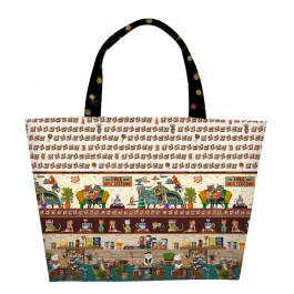 Cafe Kitty Tote feat. Purrsuit of Coffeeness by Whimsical Workshop